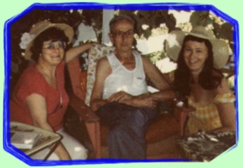 Betty & Dorothy with Uncle Bob during Summerland holiday